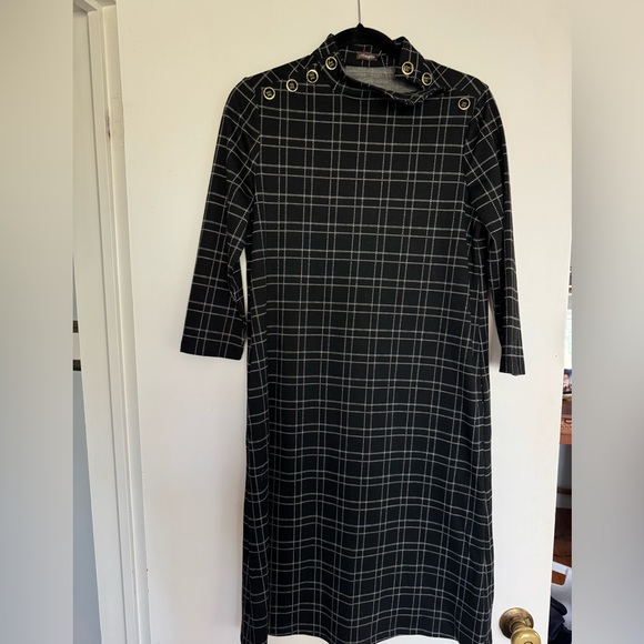 J McLaughlin black window pane dress. Size small - Picture 1 of 1